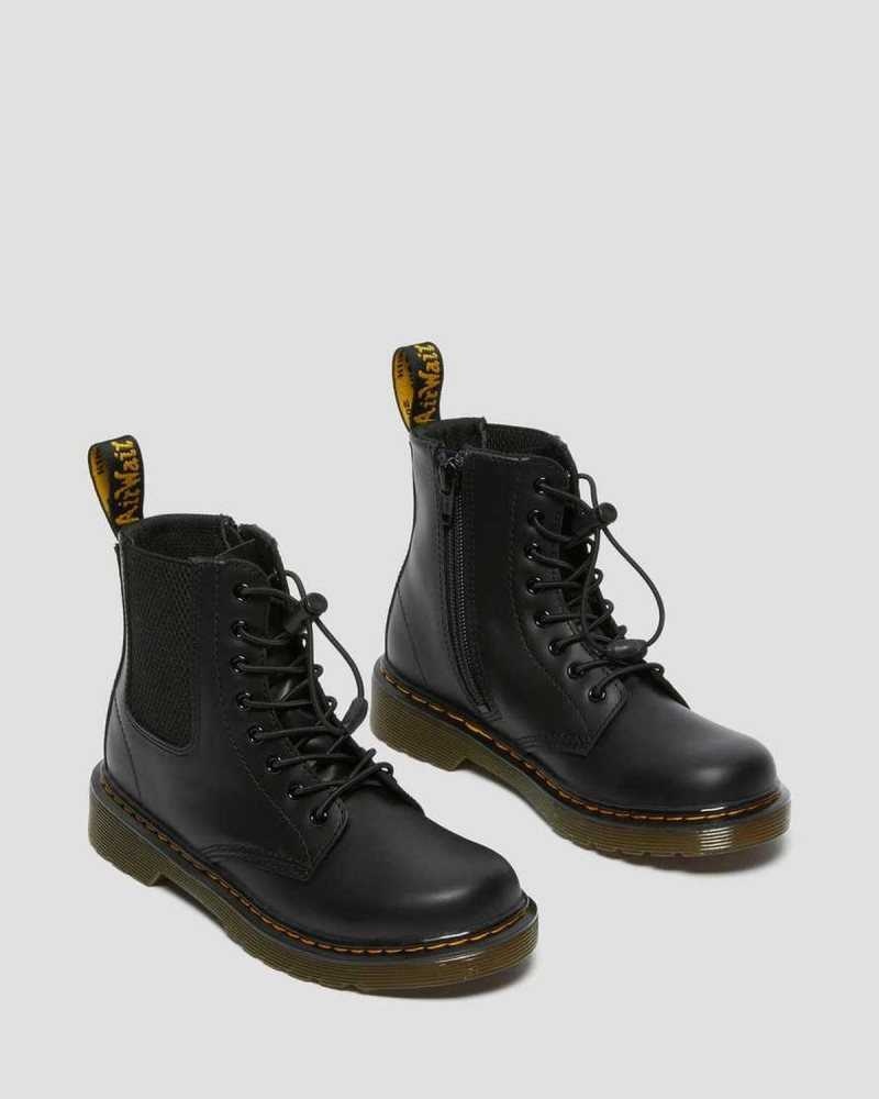 Dr Martens Junior 1460 Harper Leather Boots Boots Black | 31680NSHQ