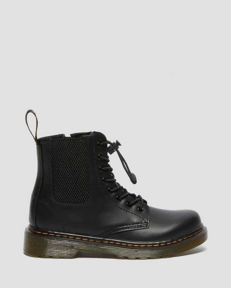 Dr Martens Junior 1460 Harper Leather Boots Boots Black | 31680NSHQ