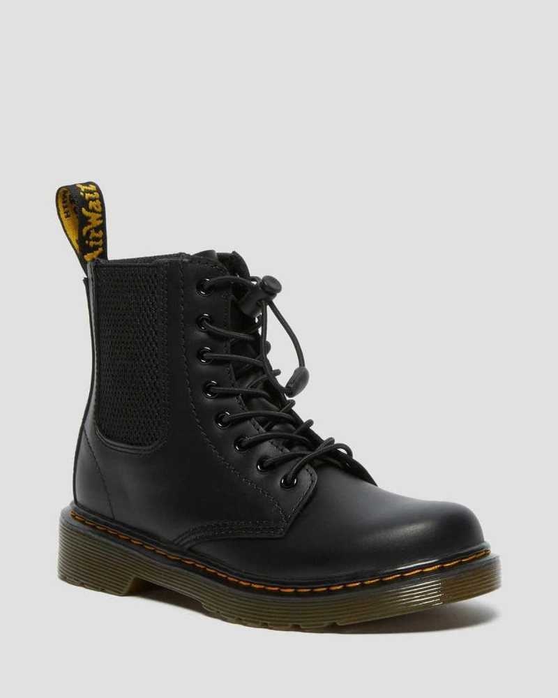 Dr Martens Junior 1460 Harper Leather Boots Boots Black | 31680NSHQ