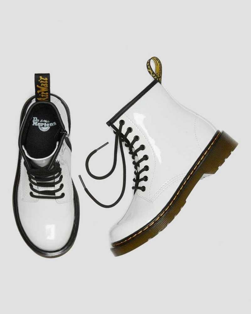 Dr Martens Junior 1460 Patent Leather Lace Up Boots Boots Patent Lamper | 08471WZBL