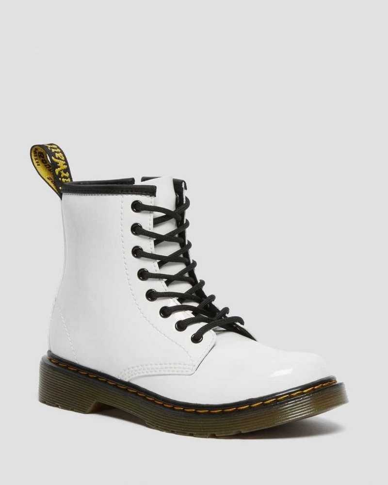 Dr Martens Junior 1460 Patent Leather Lace Up Boots Boots Patent Lamper | 08471WZBL