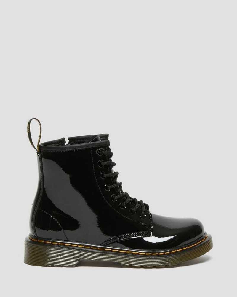 Dr Martens Junior 1460 Patent Leather Lace Up Boots Boots Black | 97642BVKL