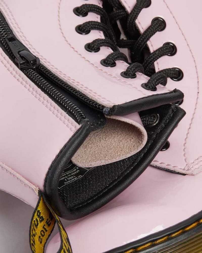 Dr Martens Junior 1460 Patent Leather Lace Up Boots Boots Pink | 68043JMEL