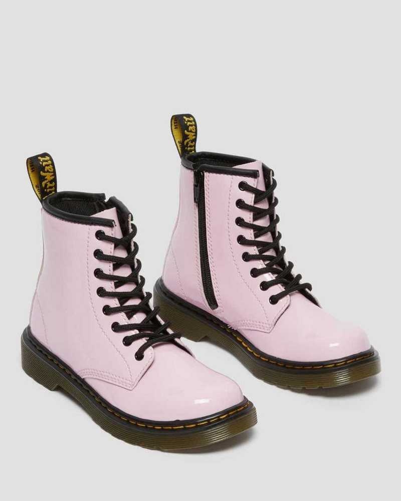 Dr Martens Junior 1460 Patent Leather Lace Up Boots Boots Pink | 68043JMEL