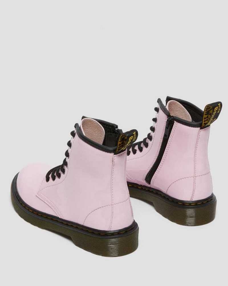 Dr Martens Junior 1460 Patent Leather Lace Up Boots Boots Pink | 68043JMEL