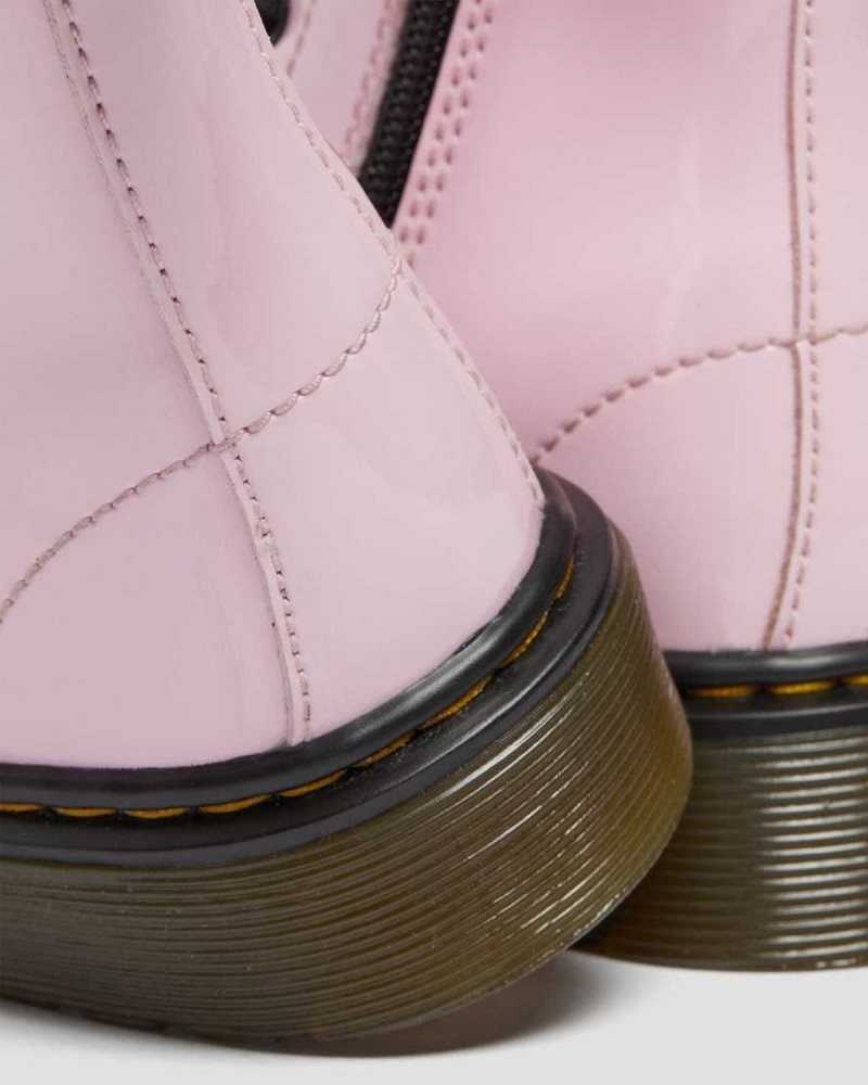 Dr Martens Junior 1460 Patent Leather Lace Up Boots Boots Pink | 68043JMEL