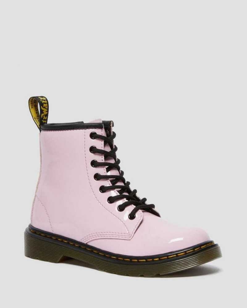 Dr Martens Junior 1460 Patent Leather Lace Up Boots Boots Pink | 68043JMEL