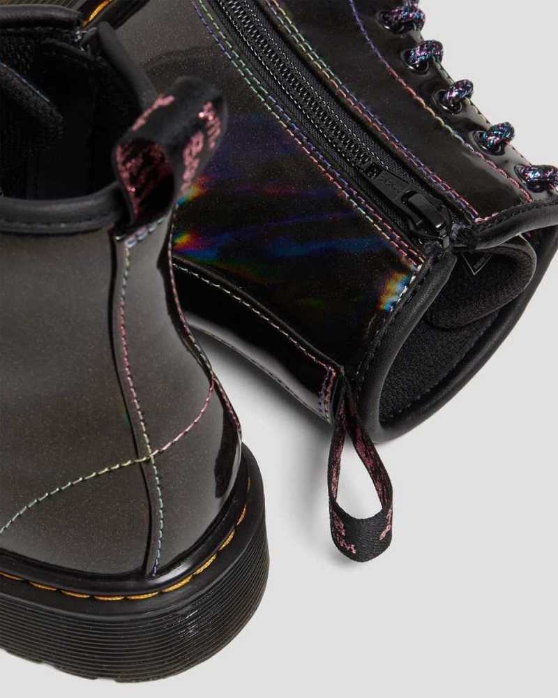 Dr Martens Junior 1460 Sparkle Rays Lace Up Boots Boots Black | 80536HWEN