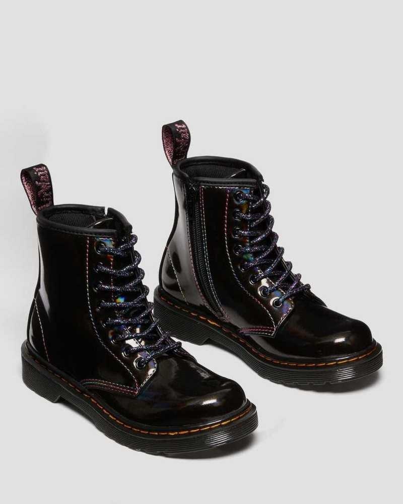 Dr Martens Junior 1460 Sparkle Rays Lace Up Boots Boots Black | 80536HWEN