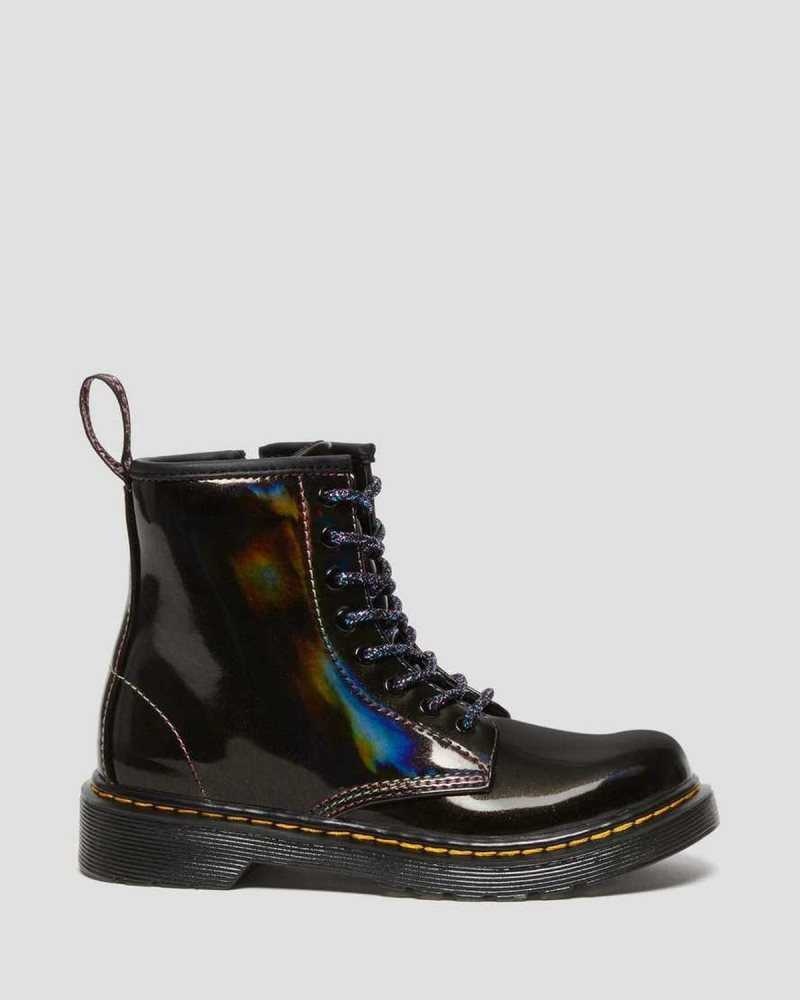 Dr Martens Junior 1460 Sparkle Rays Lace Up Boots Boots Black | 80536HWEN