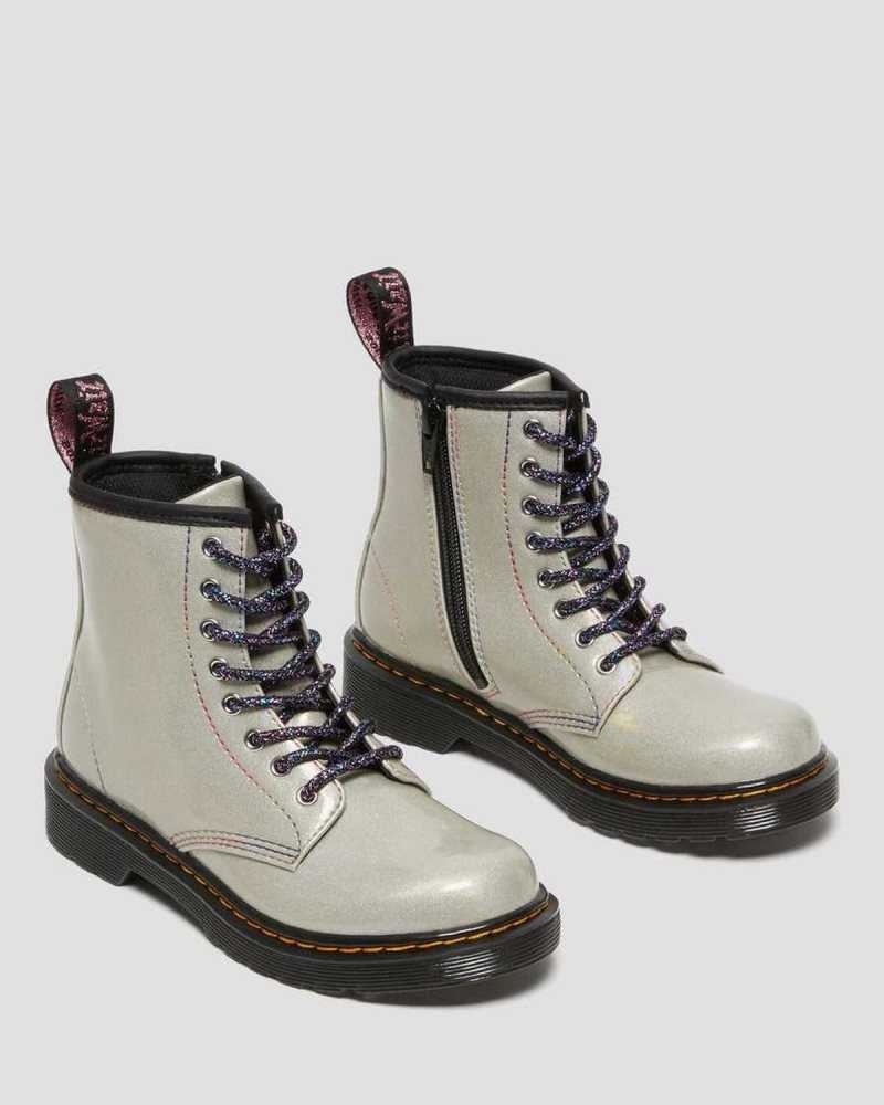 Dr Martens Junior 1460 Sparkle Rays Lace Up Boots Boots Silver | 72156HQOF