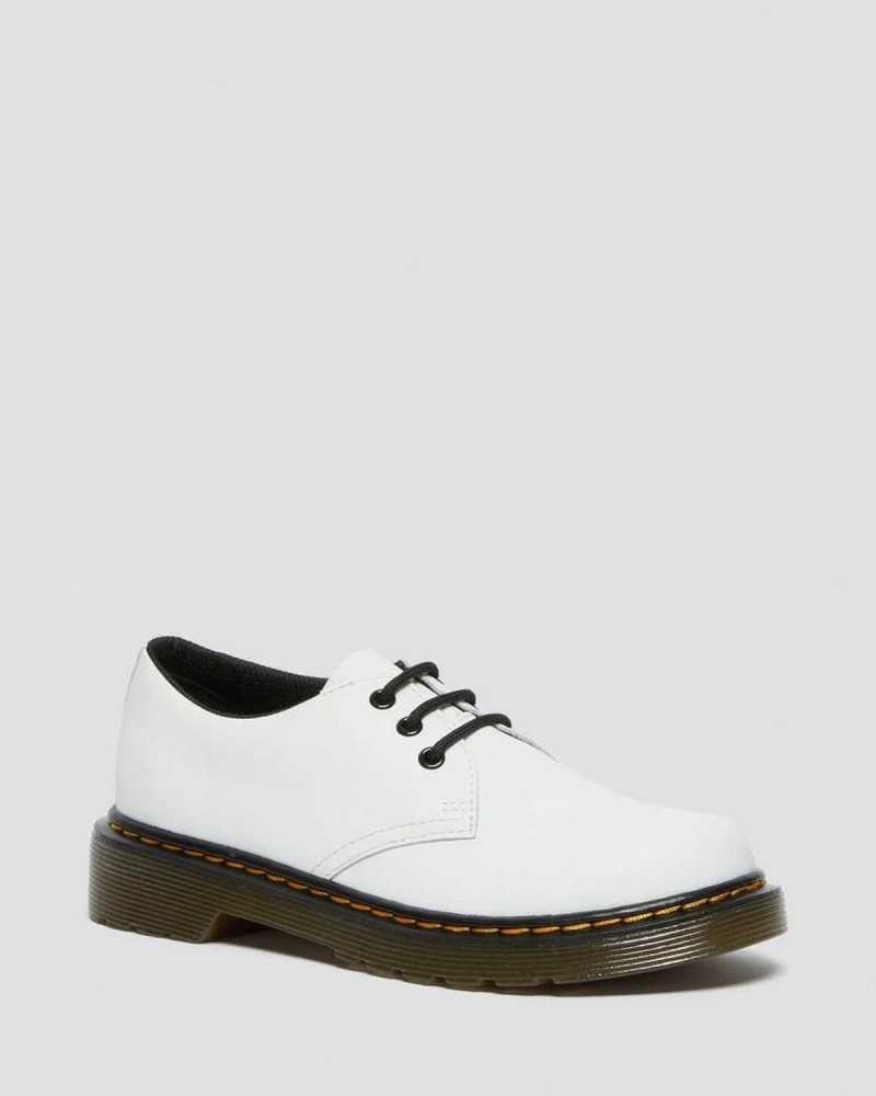 Dr Martens Junior 1461 Leather Lace Up Shoes Shoes White | 41902JGUP