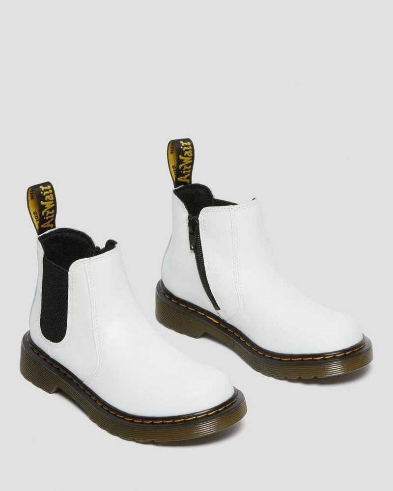 Dr Martens Junior 2976 Leather Chelsea Boots Boots White | 40132WZXU