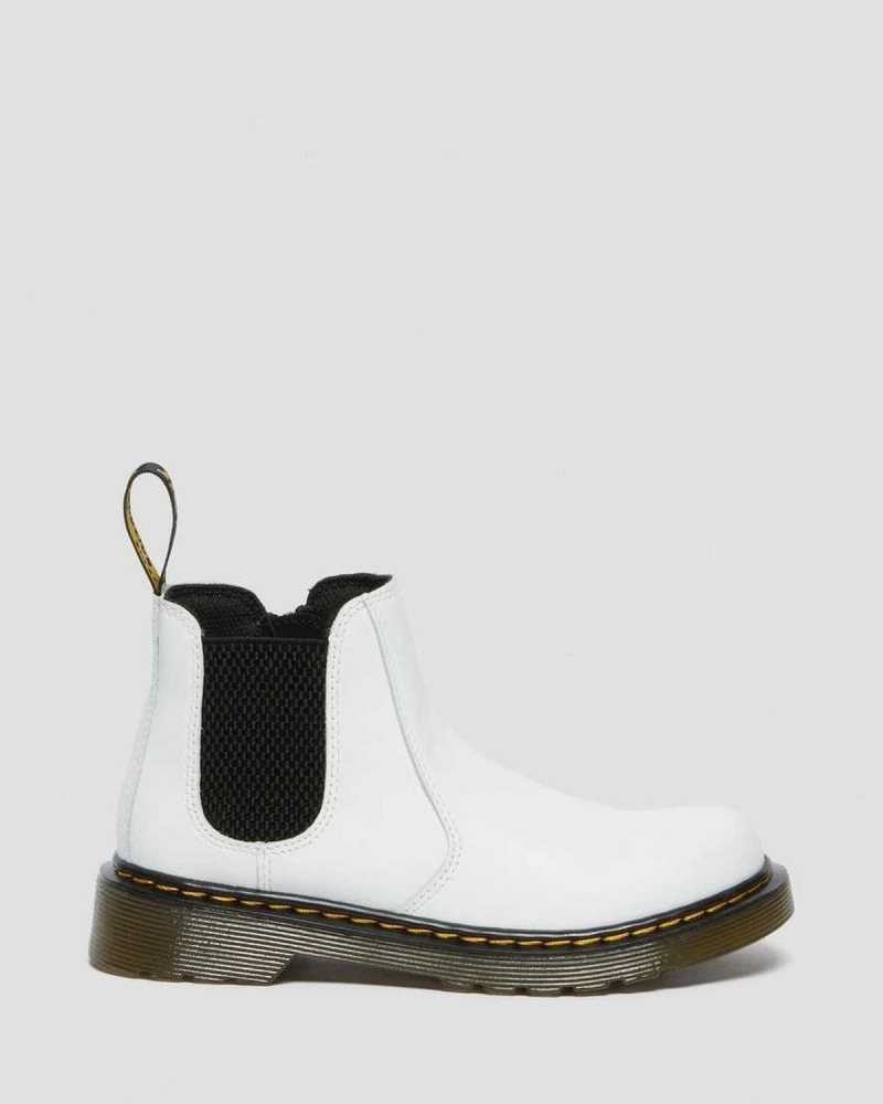 Dr Martens Junior 2976 Leather Chelsea Boots Boots White | 40132WZXU