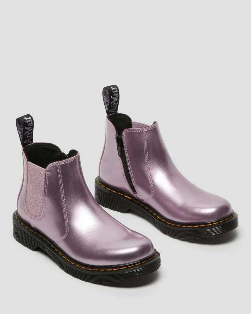 Dr Martens Junior 2976 Metallic Chelsea Boots Boots Pink | 53860QXRY