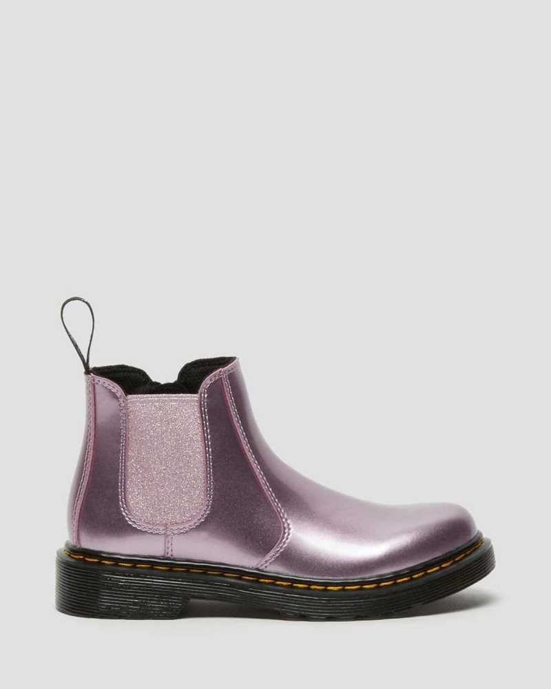 Dr Martens Junior 2976 Metallic Chelsea Boots Boots Pink | 53860QXRY