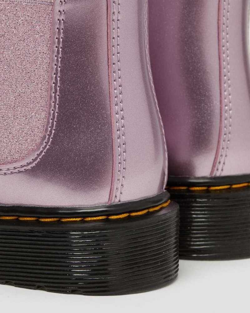 Dr Martens Junior 2976 Metallic Chelsea Boots Boots Pink | 53860QXRY