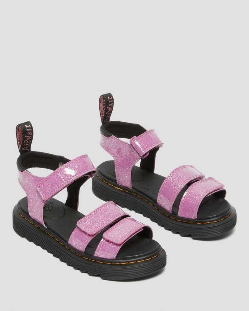 Dr Martens Junior Klaire Glitter Sandals Sandals Pink | 53489JXCW