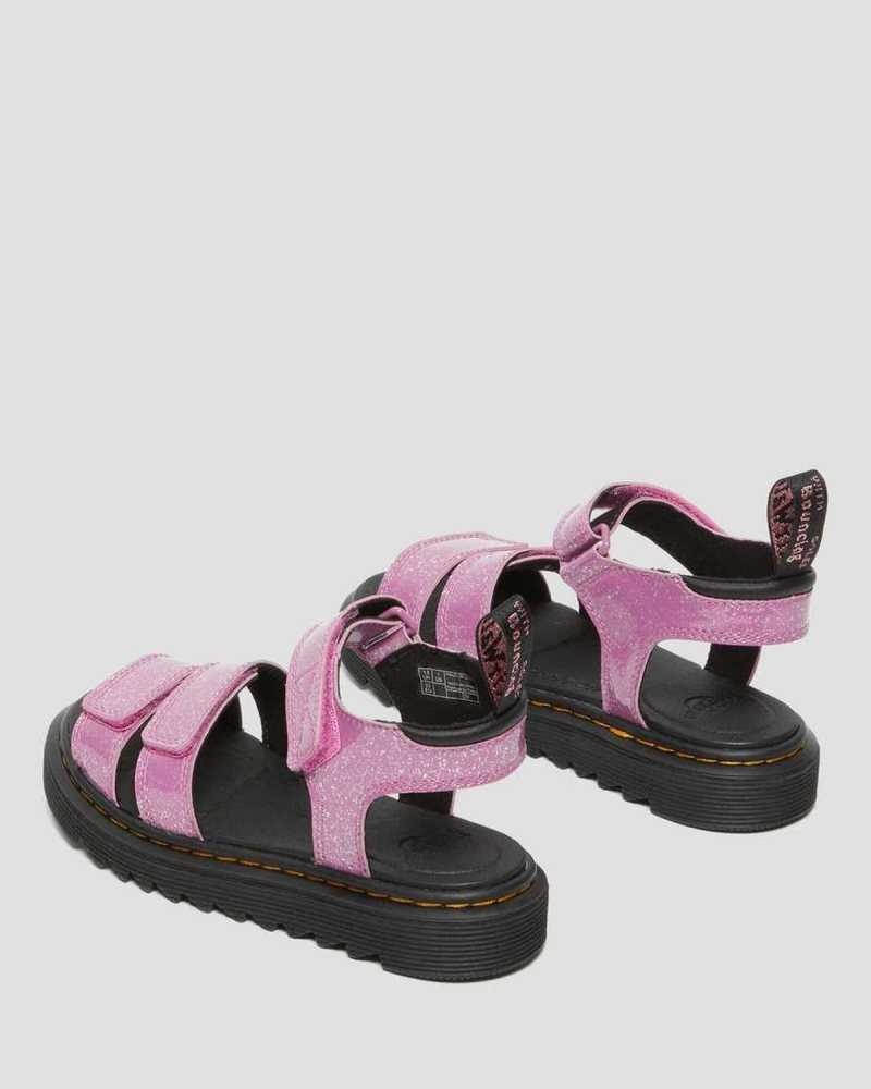 Dr Martens Junior Klaire Glitter Sandals Sandals Pink | 53489JXCW