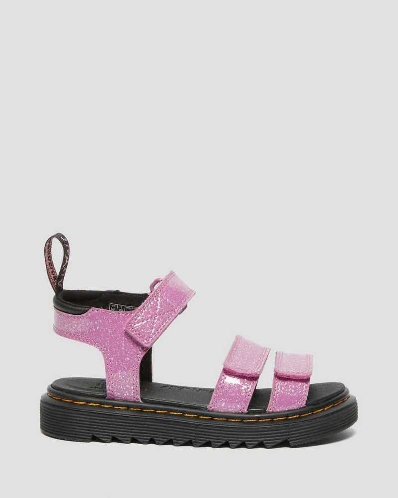 Dr Martens Junior Klaire Glitter Sandals Sandals Pink | 53489JXCW