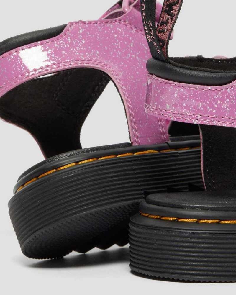 Dr Martens Junior Klaire Glitter Sandals Sandals Pink | 53489JXCW