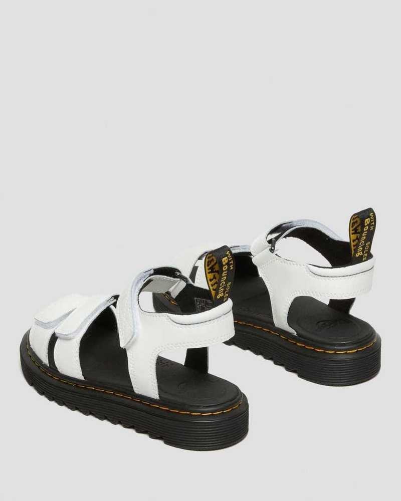 Dr Martens Junior Klaire Leather Strap Sandals Sandals White | 16845NGAH