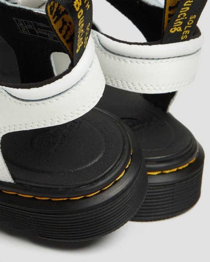 Dr Martens Junior Klaire Leather Strap Sandals Sandals White | 16845NGAH