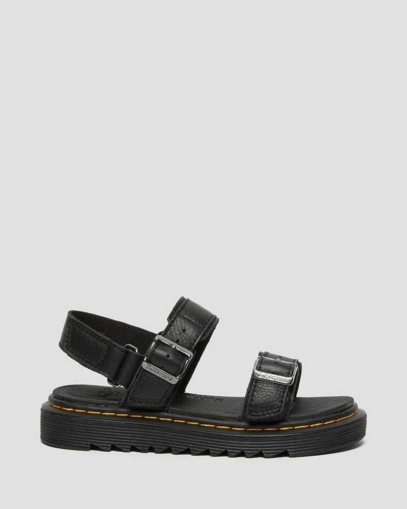 Dr Martens Junior Kyle Leather Sandals Sandals Black | 91856JIRY