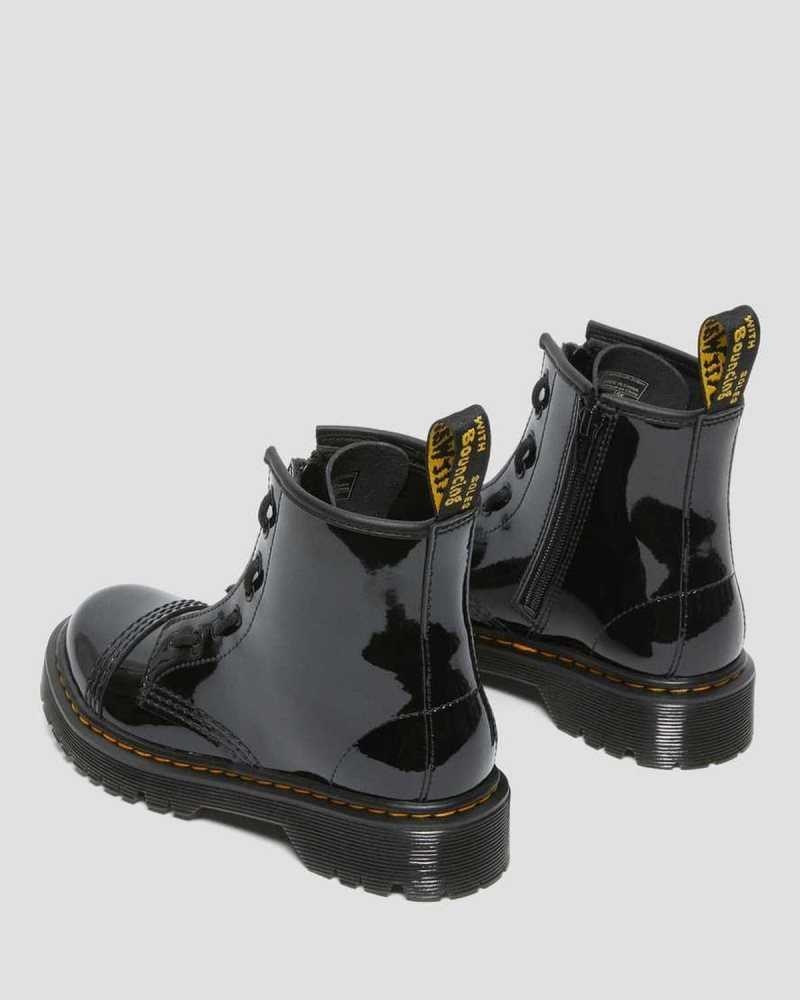 Dr Martens Junior Sinclair Bex Patent Leather Boots Boots Black | 03562HQCY