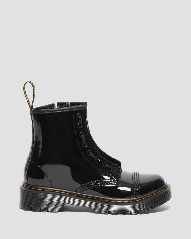 Dr Martens Junior Sinclair Bex Patent Leather Boots Boots Black | 03562HQCY