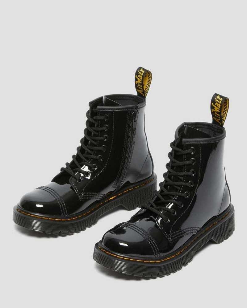 Dr Martens Junior Sinclair Bex Patent Leather Boots Boots Black | 03562HQCY