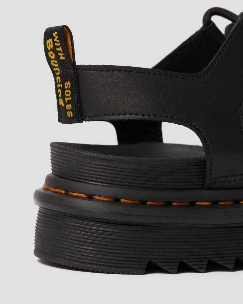 Dr Martens Nartilla Leather Gladiator Sandals Platform Sandals Black | 78953RSMG