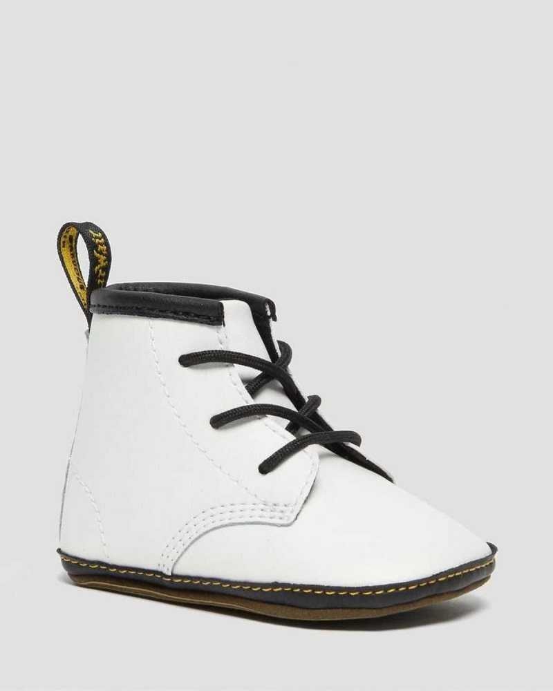 Dr Martens Newborn 1460 Auburn Leather Booties Boots White | 19478RGMK