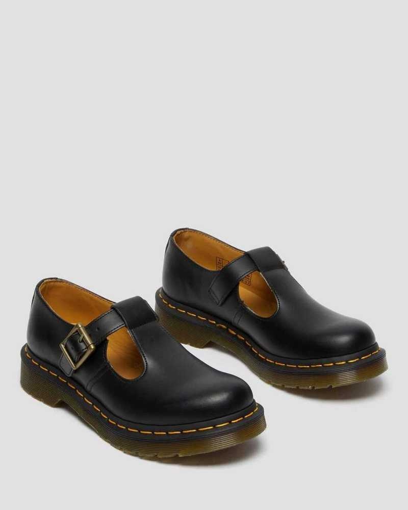 Dr Martens Polley Smooth Leather Mary Janes Originals Shoes Black | 09654FPTO