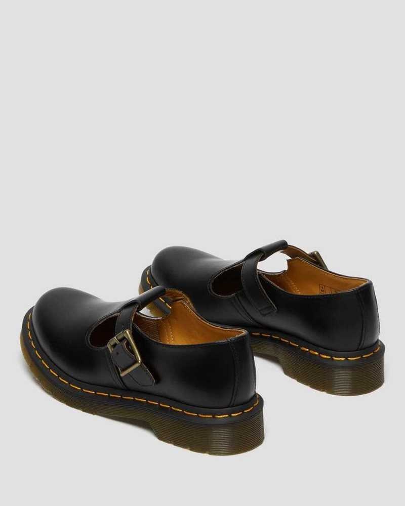 Dr Martens Polley Smooth Leather Mary Janes Originals Shoes Black | 09654FPTO