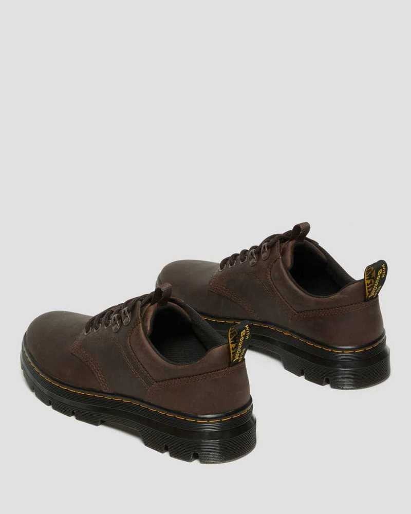 Dr Martens Reeder Crazy Horse Leather Utility Shoes Oxfords Shoes Dark Brown | 15742RLCZ