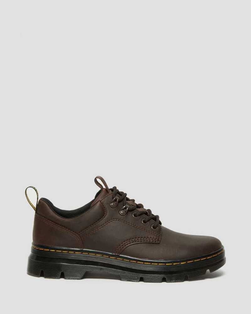 Dr Martens Reeder Crazy Horse Leather Utility Shoes Oxfords Shoes Dark Brown | 15742RLCZ