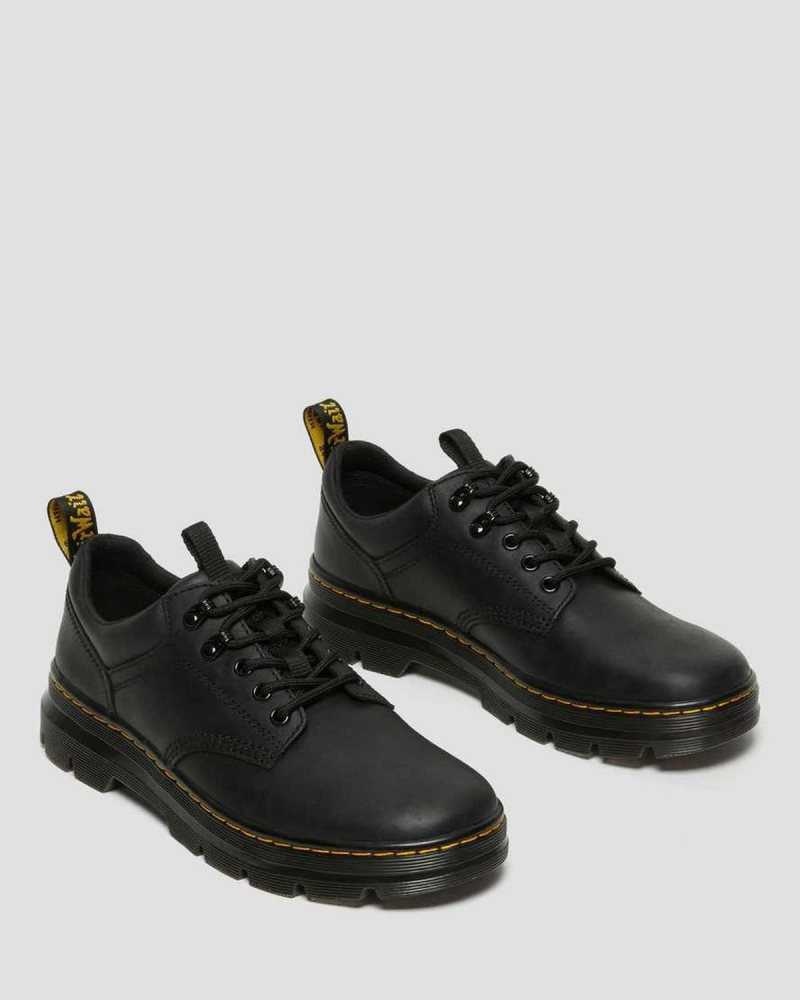 Dr Martens Reeder Wyoming Leather Utility Shoes Oxfords Shoes Black | 79518ZNMB