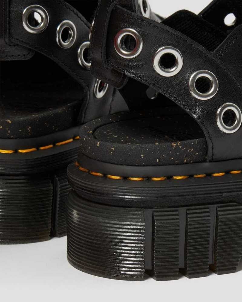 Dr Martens Ricki Hardware Nappa Lux Leather Platform Sandals Gladiator Sandals Black | 36295COYG