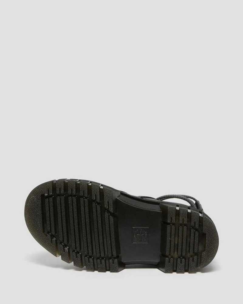 Dr Martens Ricki Nappa Lux Leather Platform Gladiator Sandals Platform Sandals Black | 12094RHTD