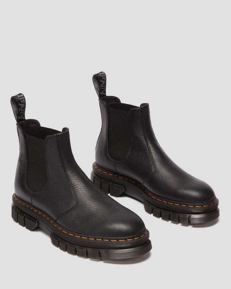 Dr Martens Rikard Lunar Leather Chelsea Boots Platform Boots Black | 07825SLXF