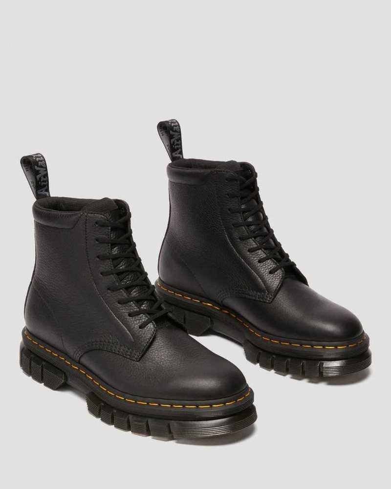 Dr Martens Rikard Lunar Leather Platform Boots Platform Boots Black | 13827FAKL