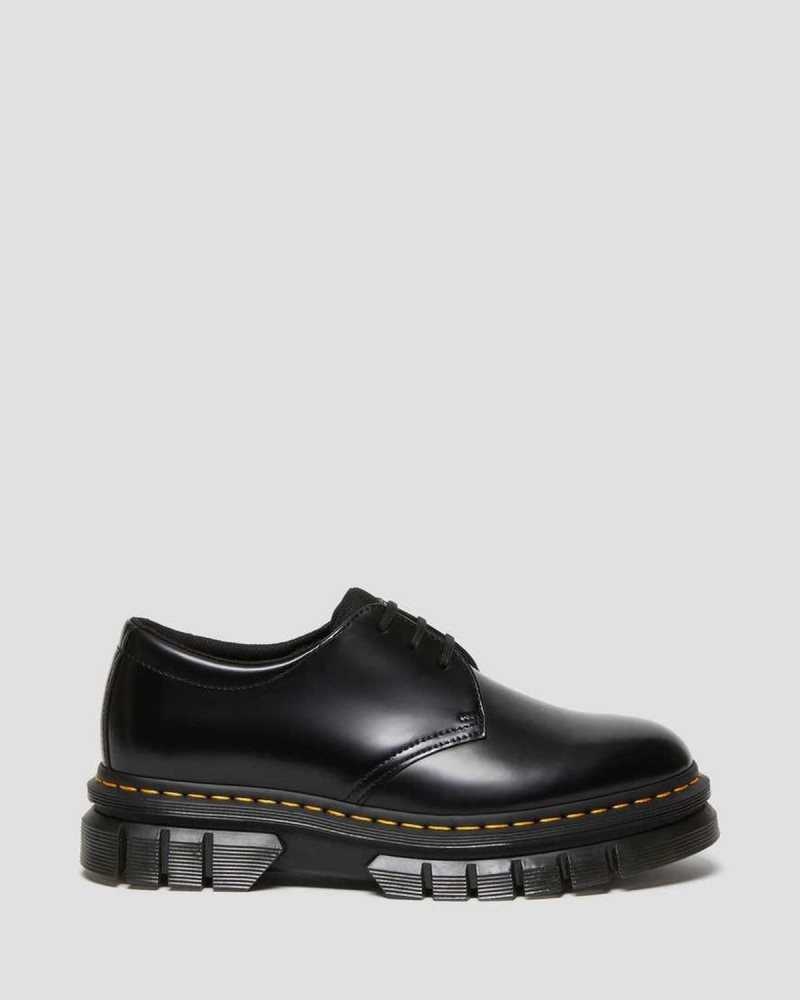 Dr Martens Rikard Polished Smooth Leather Platform Shoes Oxfords Shoes Black | 06798RDMV