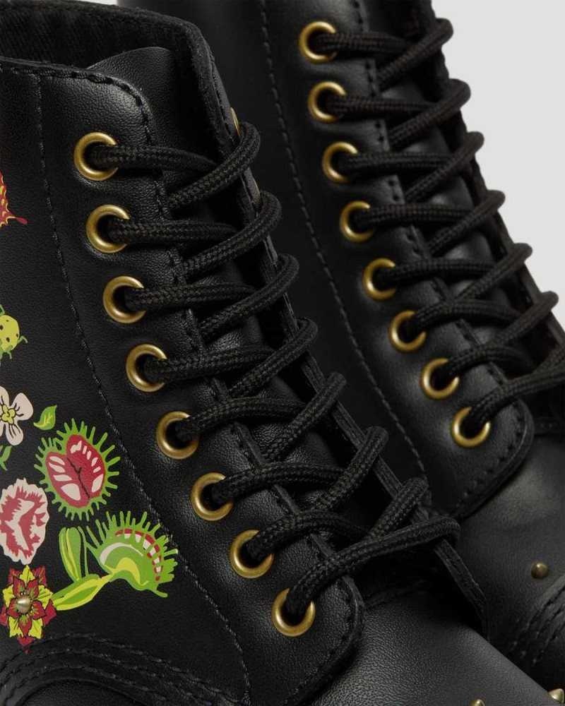 Dr Martens Sinclair Floral Bloom Leather Platform Boots Platform Boots Black / Multicolor | 68214RXWJ