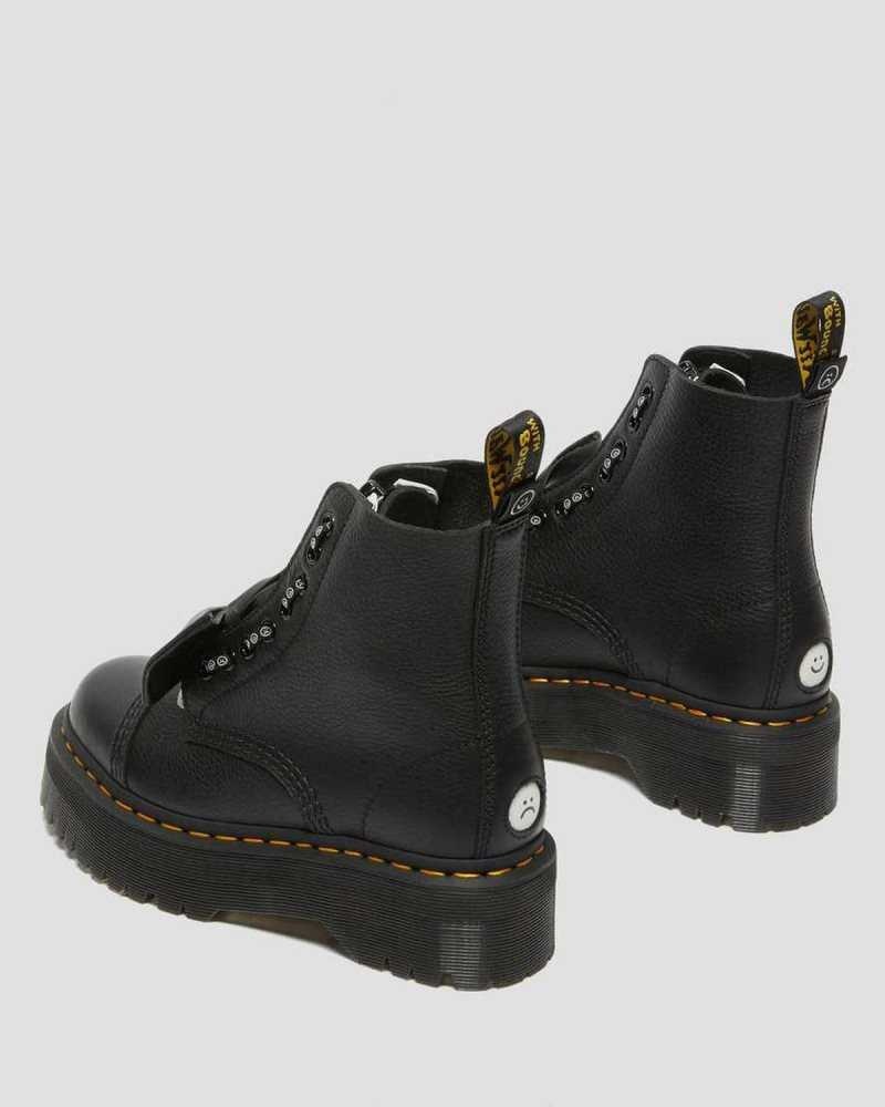 Dr Martens Sinclair Lazy Oaf Leather Platform Boots Ankle Boots Black | 94507BNZR