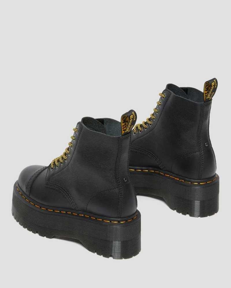 Dr Martens Sinclair Max Pisa Leather Platform Boots Ankle Boots Black | 73680QDRP