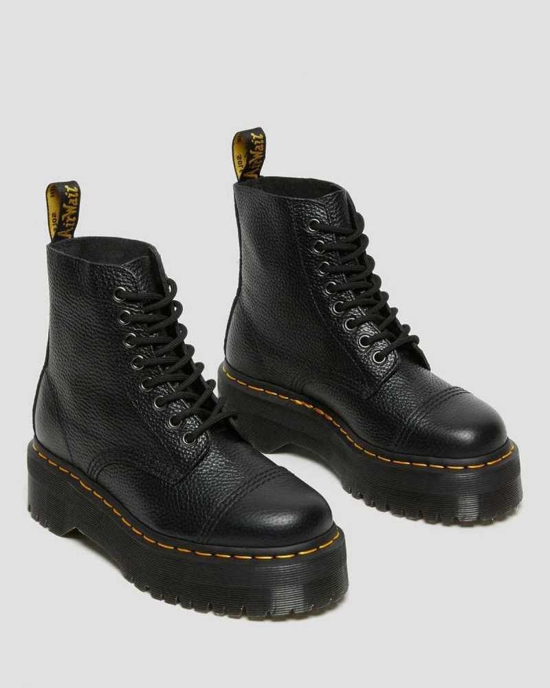 Dr Martens Sinclair Milled Nappa Leather Platform Boots Ankle Boots Black | 25164ICYG