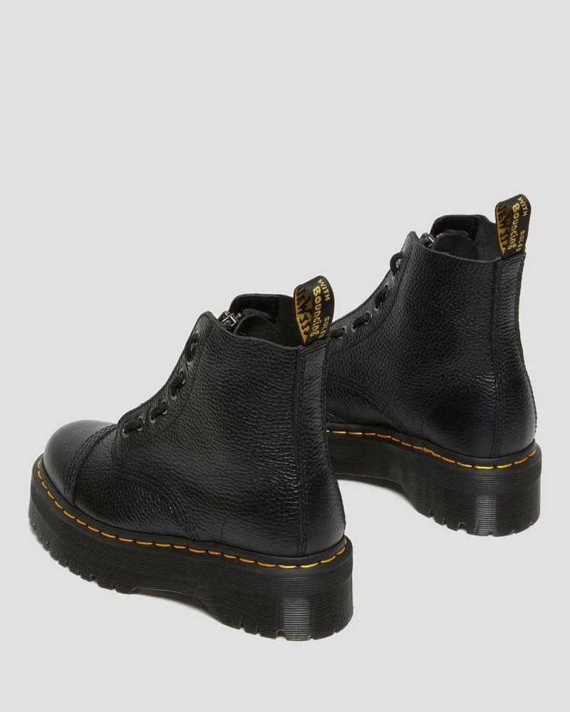 Dr Martens Sinclair Milled Nappa Leather Platform Boots Ankle Boots Black | 25164ICYG