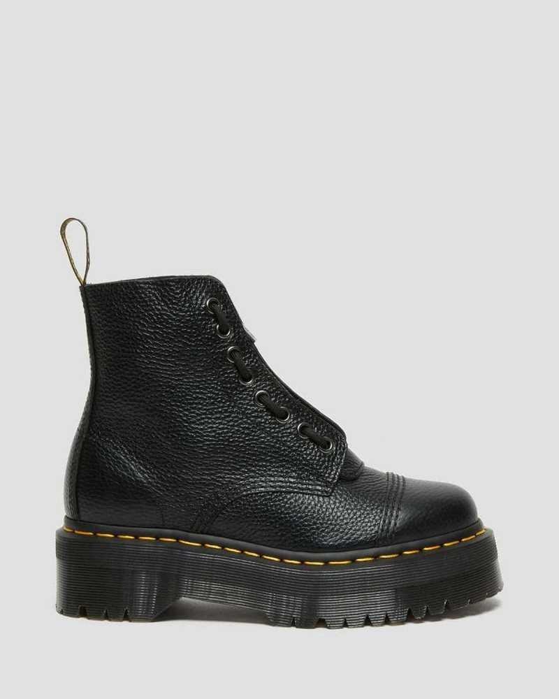 Dr Martens Sinclair Milled Nappa Leather Platform Boots Ankle Boots Black | 25164ICYG