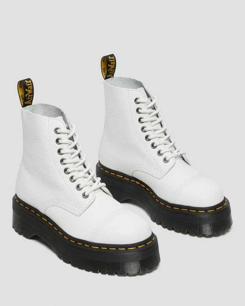 Dr Martens Sinclair Milled Nappa Leather Platform Boots Platform Boots White | 94316MCYK